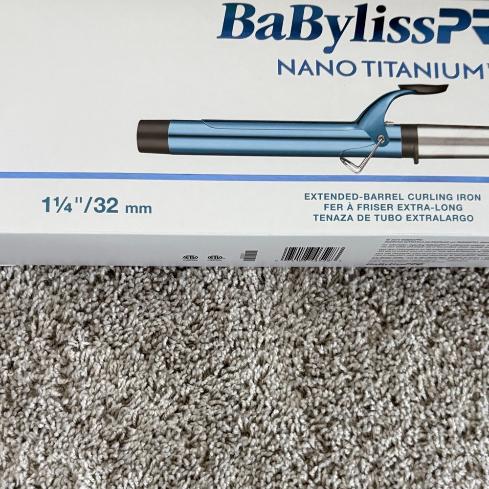 1 1/4” BaBylissPro Nano Titanium Extended Barrel Curling Iron - Picture 2 of 6